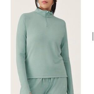NEW WITH TAGS‎ allbirds Green Hush Natural Run Mid Layer Quarter Zip Top Small
